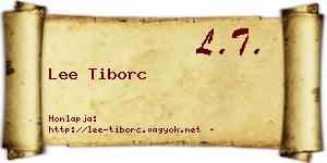Lee Tiborc névjegykártya